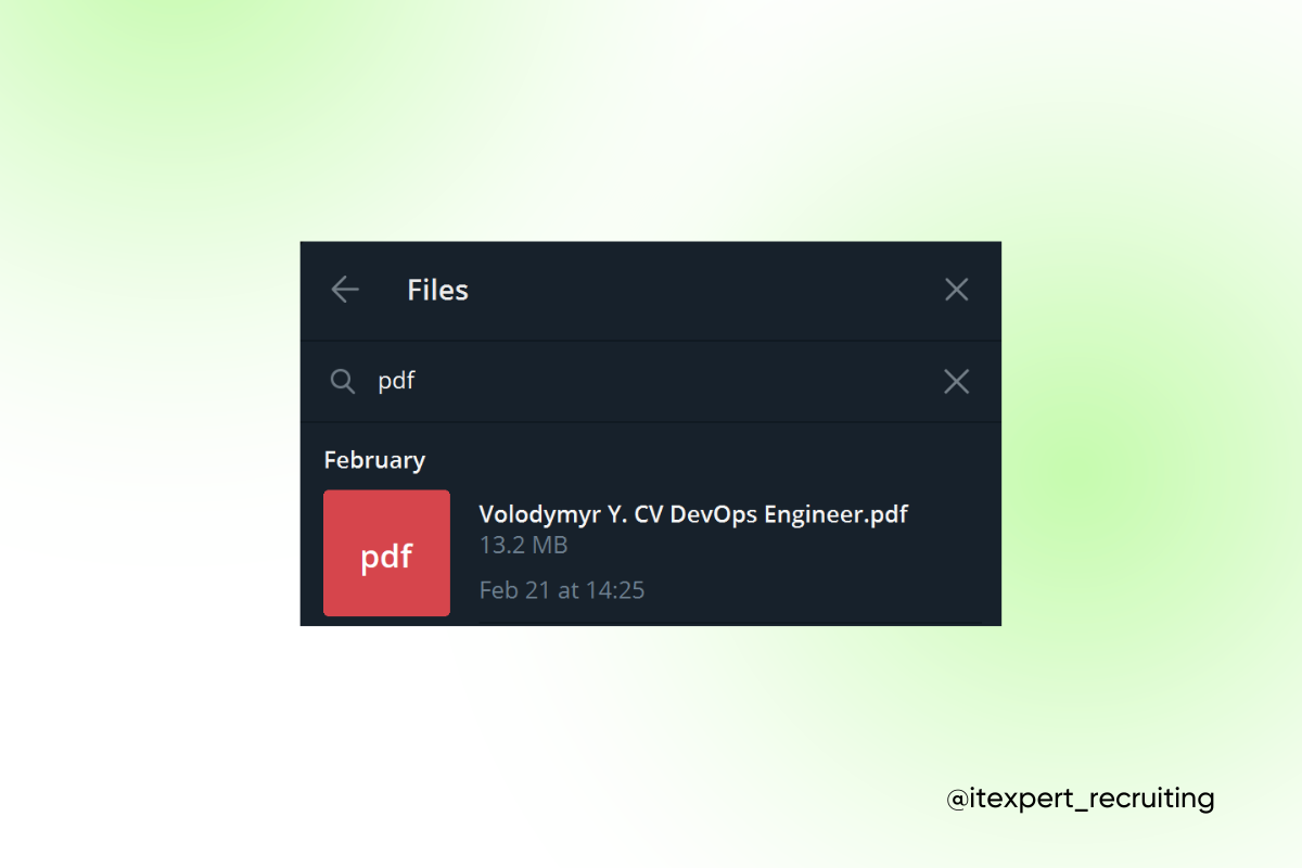 Пошук повідомлень за файлами у Telegram