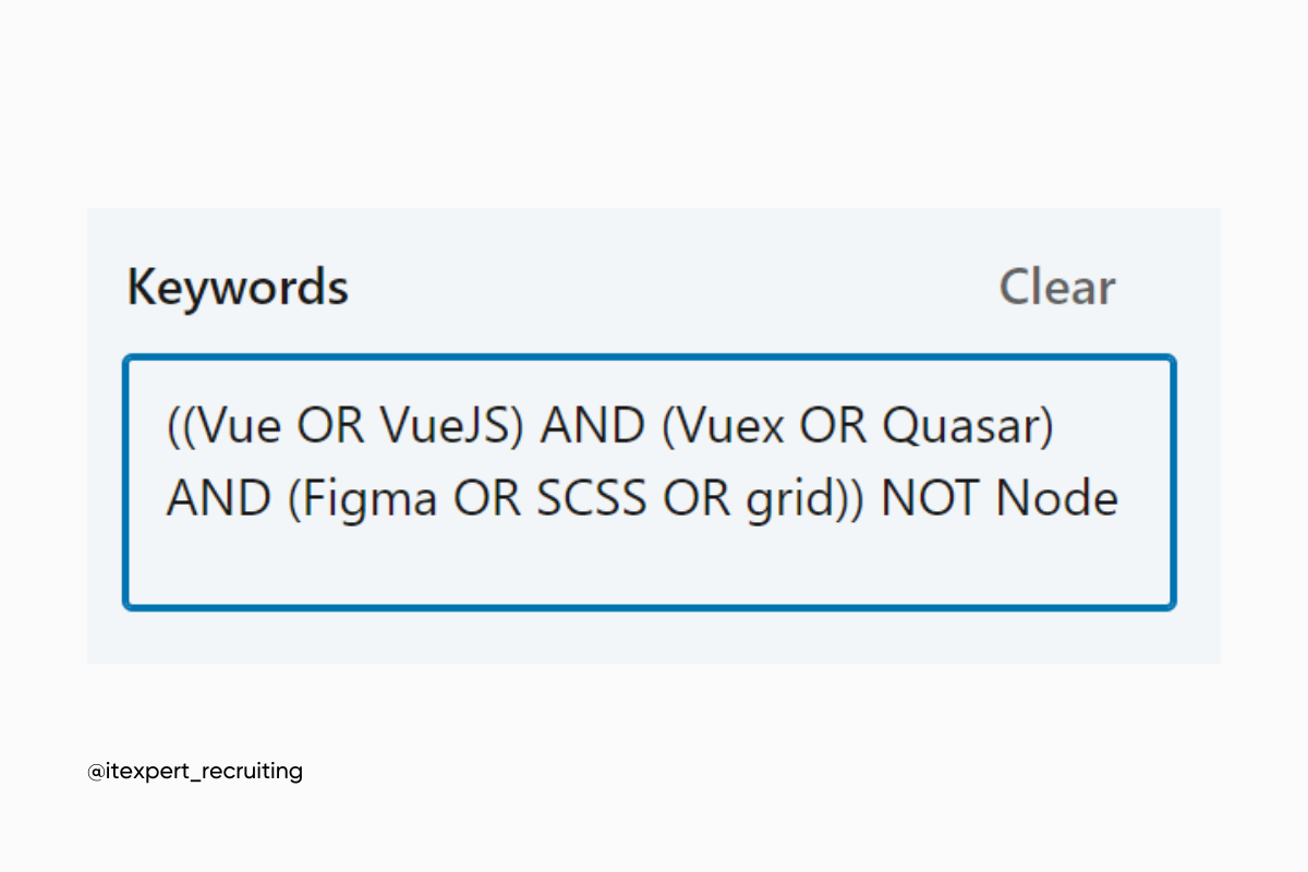 keywords in LInkedIn